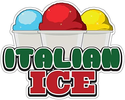 SignMission Italian Ice – Calcomanía de 16 pulgadas, soporte de concesión para camión de alimentos, tamaño