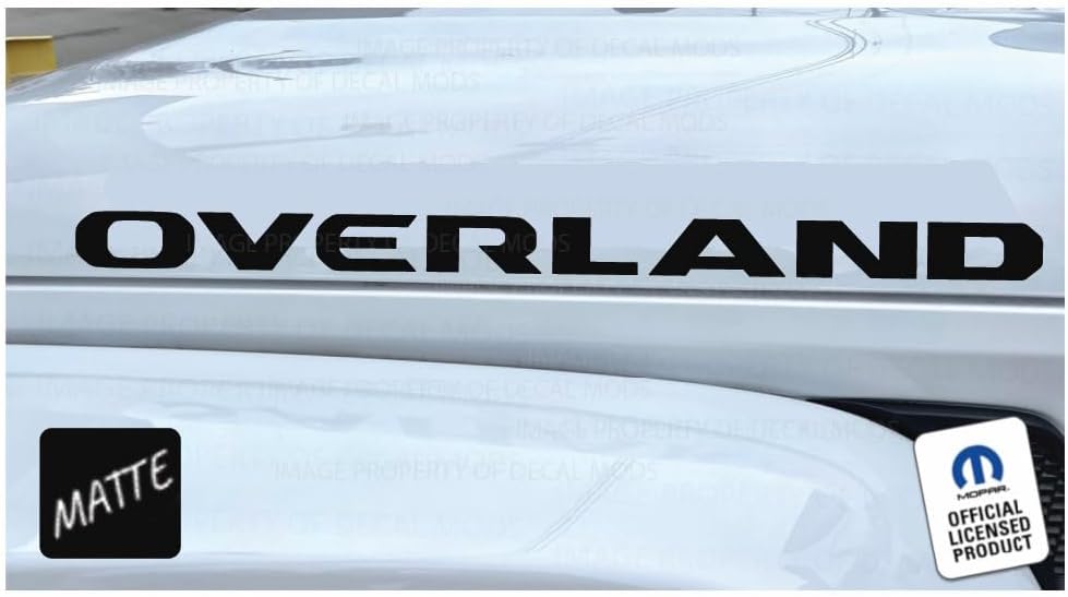 Decal Mods Calcomanía gráfica para capó de Jeep Gladiator Overland para Jeep Wrangler JL JT (2018-2024), negro mate, CBM (juego de 2)  SJ8Y9