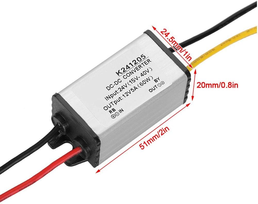 Nikou Regulador de voltaje del convertidor Buck, fuente de alimentación reductora de alta eficiencia de 24 V a 12 V, convertidor Buck de 5 A, módulo