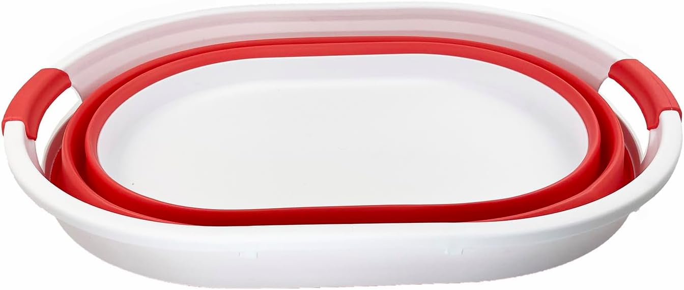 SAMMART Cesta plegable de plástico para lavandería de 39L (10.3 galones), tina de lavado plegable, fácil almacenamiento y ahorro desplegable