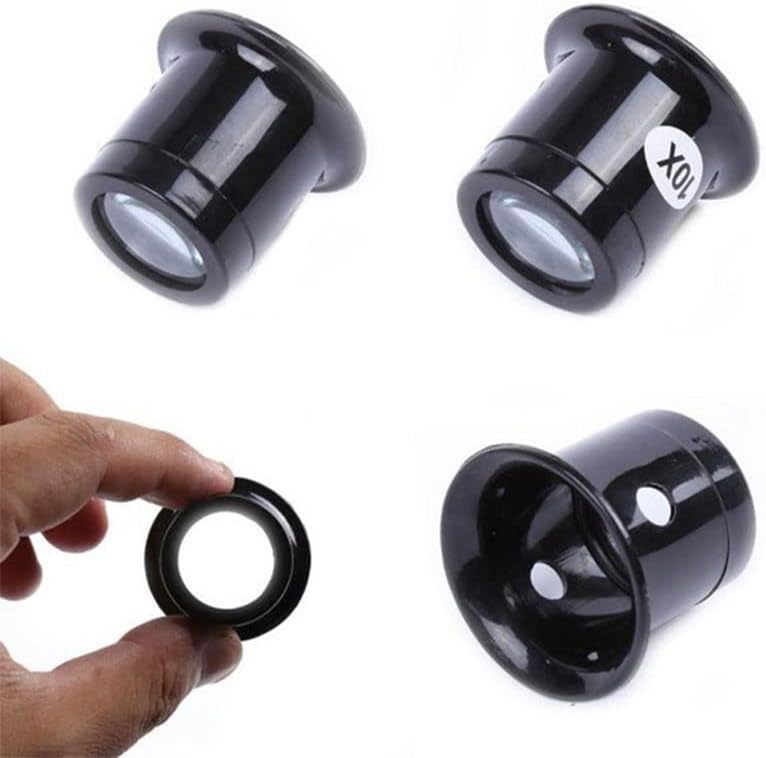 2 unids Home 5X 10X Negro Lupa Reloj Reparación Herramienta Dedicada Máscara de Ojo Joyería Bucle Óptico Lupa Ocular
