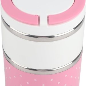 Aramox Lonchera térmica térmica de acero inoxidable de 2 capas, contenedor de alimentos con compartimento caliente, fiambrera Bento, lonchera Aramox Lonchera térmica térmica de acero inoxidable de 2 capas, contenedor de alimentos con compartimento caliente, fiambrera Bento, lonchera