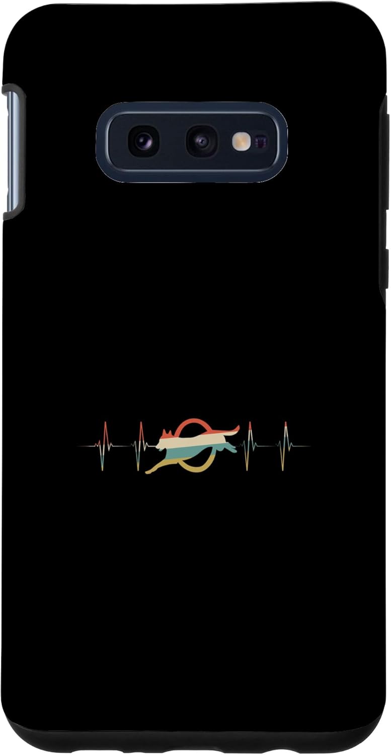 Galaxy S10e Dog Agility Heartbeat Retro ECG EKG Case