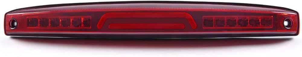 PIT66 Barra LED de tercera luz de freno, compatible con Dodge Ram 2500 3500 2003-2006 Tercera luz de freno de carga con lente roja carcasa cromada