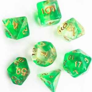 Green Venom – Juego de 7 dados poliédricos para DND, accesorios COC, mazmorras y dragones, juegos de rol, MTG, TTRPGs, dados del sistema D20 (verde Green Venom – Juego de 7 dados poliédricos para DND, accesorios COC, mazmorras y dragones, juegos de rol, MTG, TTRPGs, dados del sistema D20 (verde