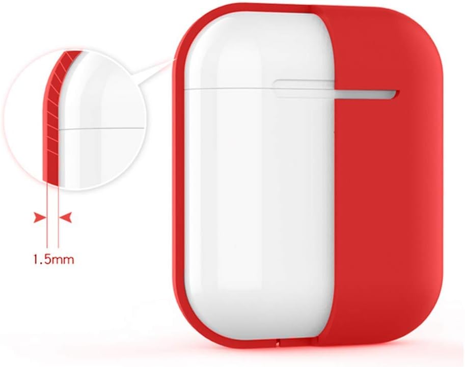 Funda protectora de silicona compatible con Apple Airpods 1 y AirPods 2 LED frontal visible (azul claro)