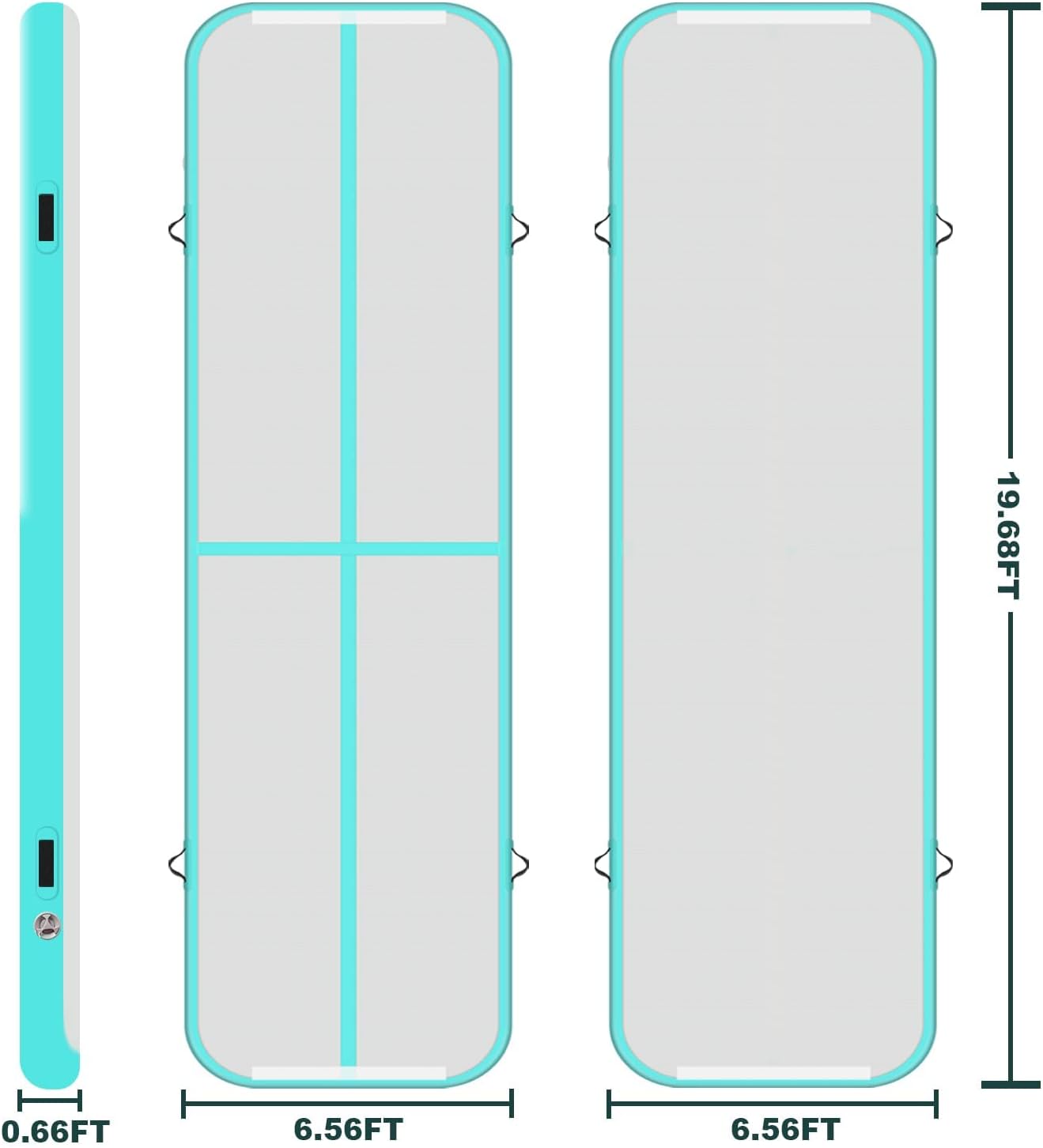 Tapete inflable de gimnasia de aire para regalo de Navidad, 13 pies, 16 pies, 20 pies, tapete de gimnasia para pista de secadora, 48 pulgadas de