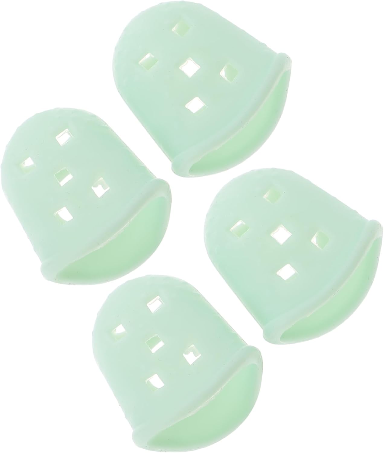Kisangel 2 pares de kalimba para dedo, púas para el pulgar de guitarra, protector de dedos de Kalimba, protectores de dedos de bajo, tapas de dedos
