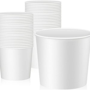 Hoolerry Cubo de papel desechable, cubo de hielo de cartón blanco, soporte para hielo a granel para fiestas de Navidad suministros de refrigeración Hoolerry Cubo de papel desechable, cubo de hielo de cartón blanco, soporte para hielo a granel para fiestas de Navidad suministros de refrigeración