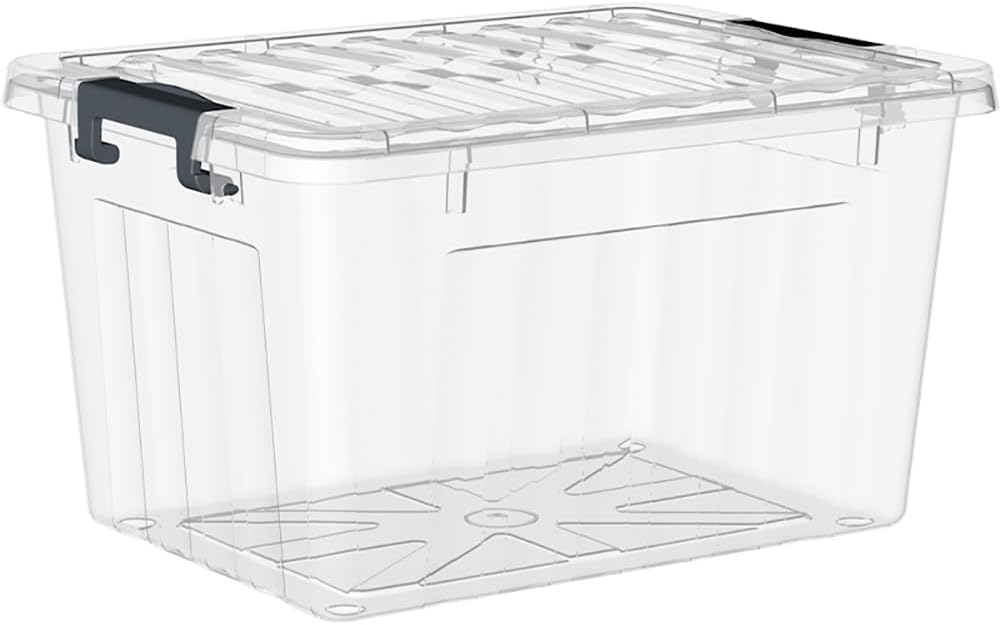 6 contenedores de almacenamiento de plástico de 18 cuartos de galón, caja de almacenamiento, paquete de 6, contenedor organizador con tapas