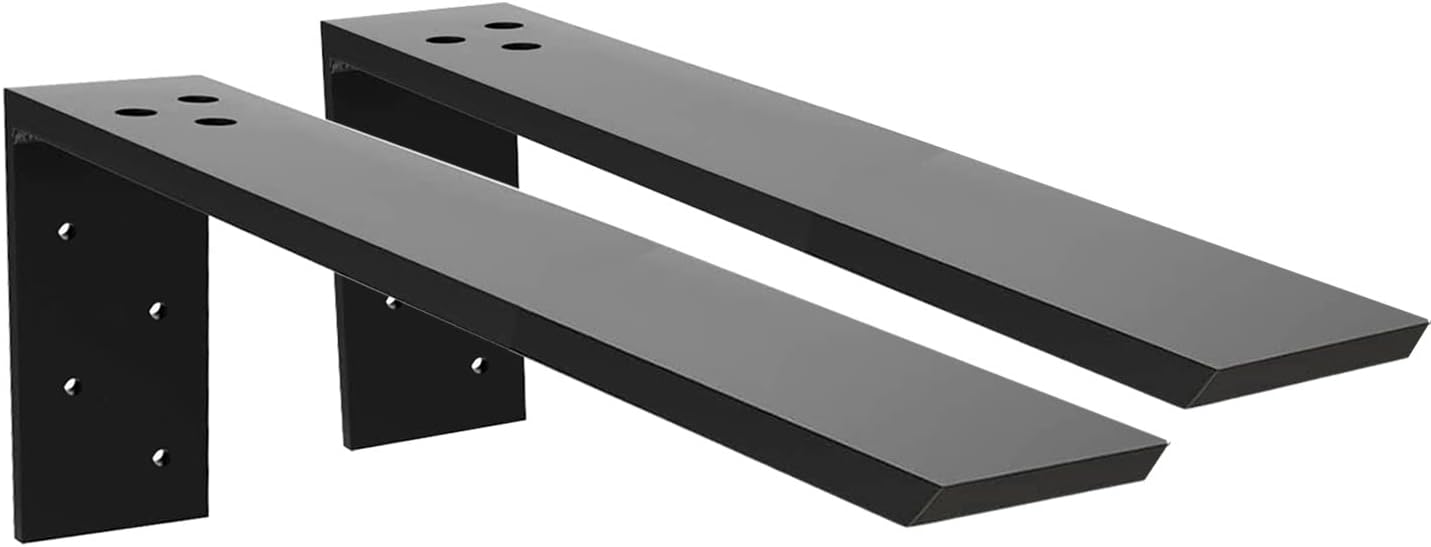 Soporte para encimera, paquete de 2 unidades de soporte oculto de alta resistencia para encimera, soporte de estante de 10 x 6 x 2 12 pulgadas,