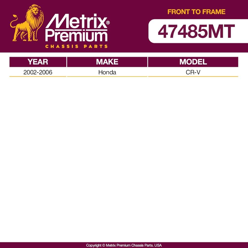Metrix Kit de bujes de barra estabilizadora delantera a marco premium K200202 para Honda CR-V 2002-2006