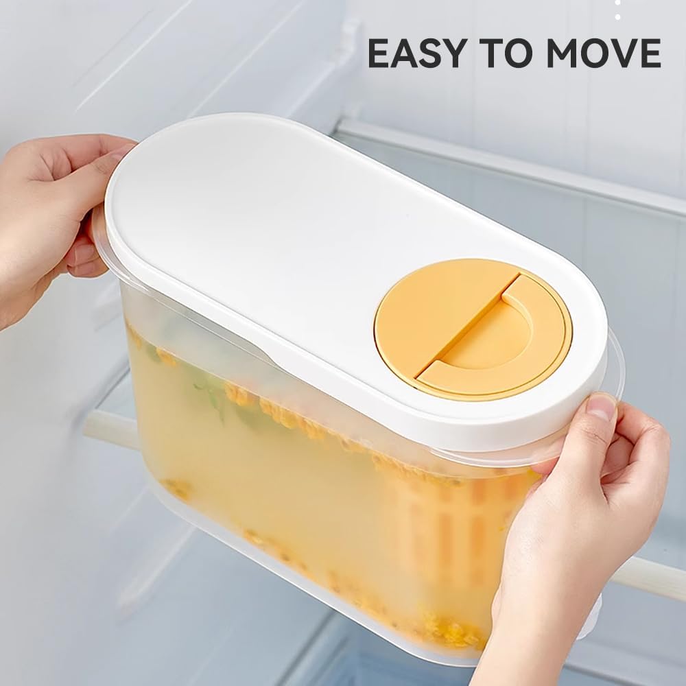 Dispensador de bebidas con espita de plástico para fiestas, jarra de limonada con filtro, jugo, agua fría, té, café, recipiente para nevera,