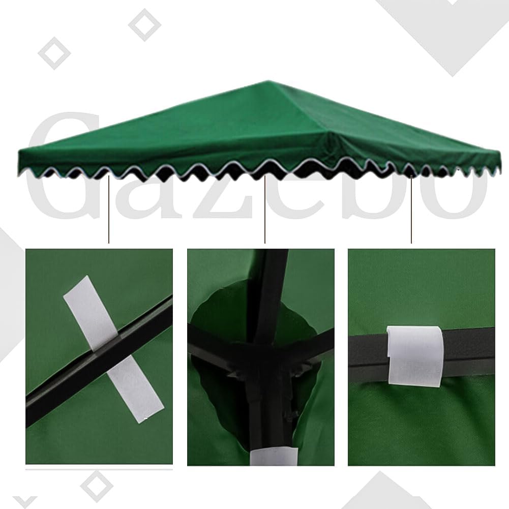 Timoau Toldo de repuesto de 10 x 10 pies, cubierta de toldo de patio de un solo nivel, toldo cuadrado de repuesto, glorieta de lona 300D impermeable