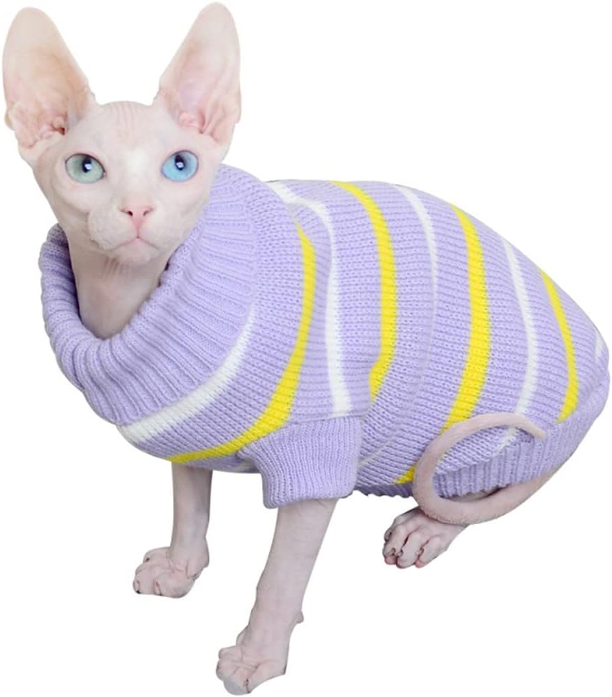 RayMinsino Ropa para gatos para mascotas, ropa para gatos sin pelo, ropa de gatito de cuatro patas de alta elasticidad Ropa para el hogar