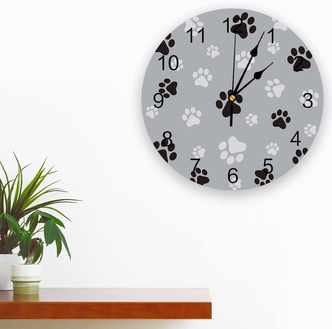 Silent – Reloj de pared decorativo sin tictac para cocina, dormitorio, baño, oficina, sala de estar, lavandería, hogar, funciona con pilas, reloj de