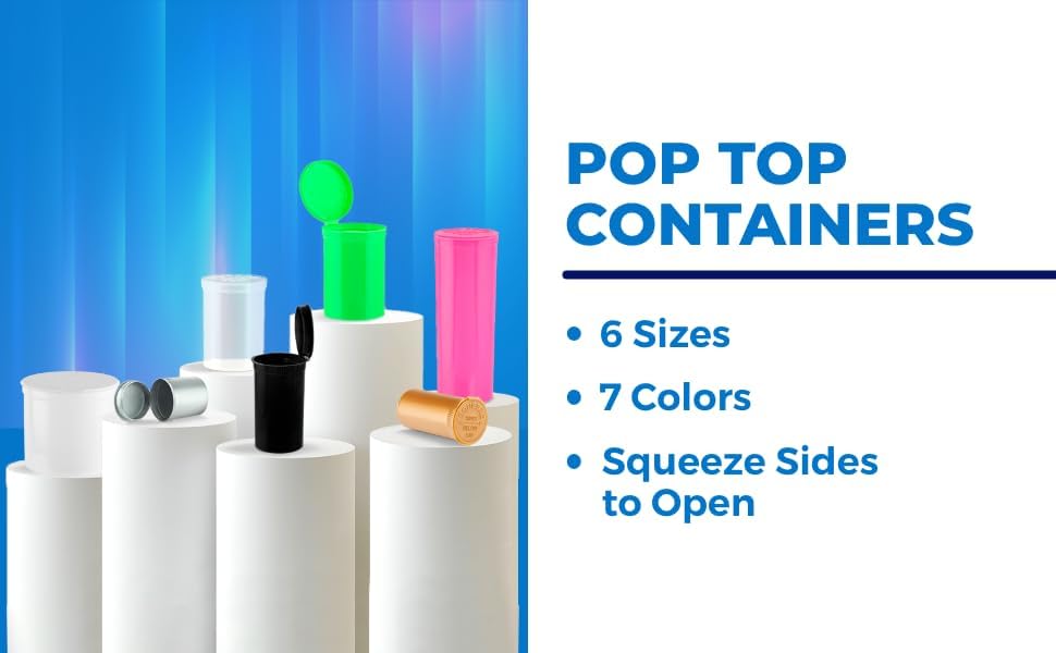 Botellas Pop Top Dram (plateado) – 13 Dram – 315 por caja – (2.75 pulgadas de profundidad x 1.26 pulgadas de ancho) – Suministros de embalaje –