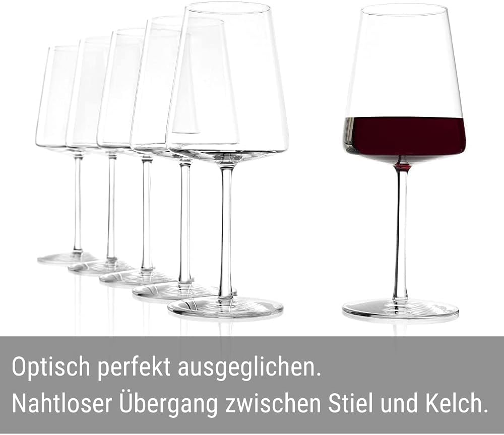 Stölzle Lausitz Power Red – Copas de vino de 17.5 fl oz, juego de 6 copas de vino tinto, aptas para lavavajillas, cristal sin plomo, elegantes e