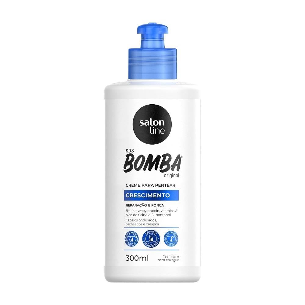 Linha Tratamento (SOS Bomba de Vitaminas) Salon Line  Crema para Pentear Explosao De Forca 10.1 fl oz  Colección Tratamiento de Línea Salón