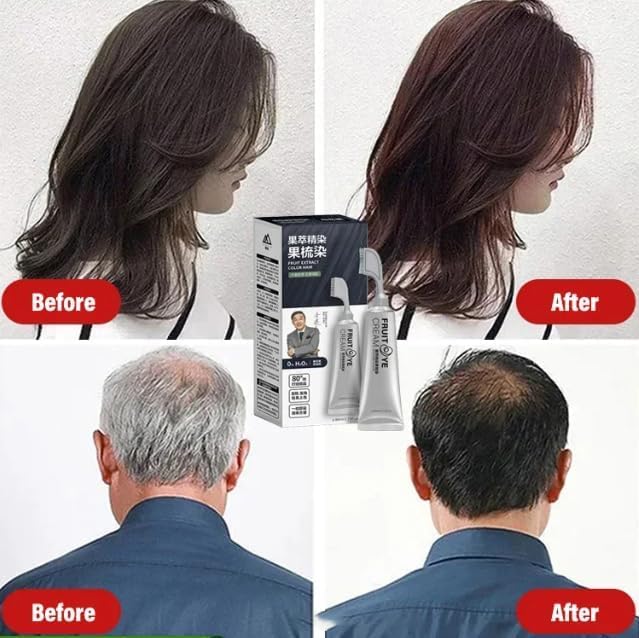 Fruit Essence – Peine para teñir el cabello, extracto de plantas, crema de teñido de frutas negras Xusheng, tinte natural para el cabello, tinte