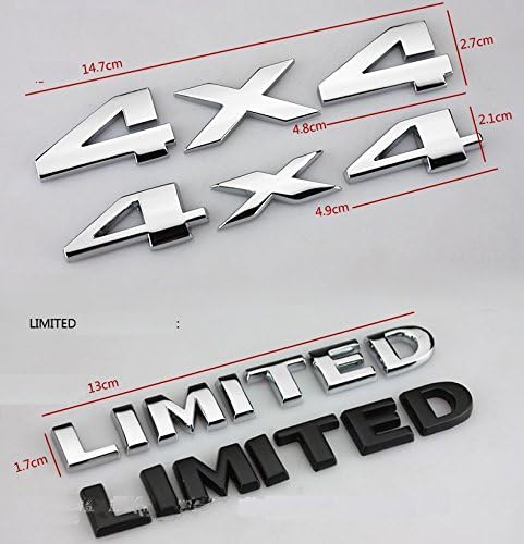 2 unidades (1 unidad) Auto Tuning 4 X 4 Logo 3D Calcomanía Emblema Logo Pegatina Placa de Identificación Libertad + Puerta Limitada de Capucha de