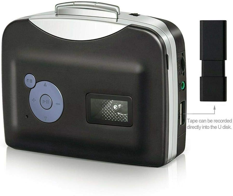 Convertidor de casete a MP3, casete USB estéreo cinta digital MP3 con auriculares, reproductor de cassette portátil, convertidor de cinta de casete