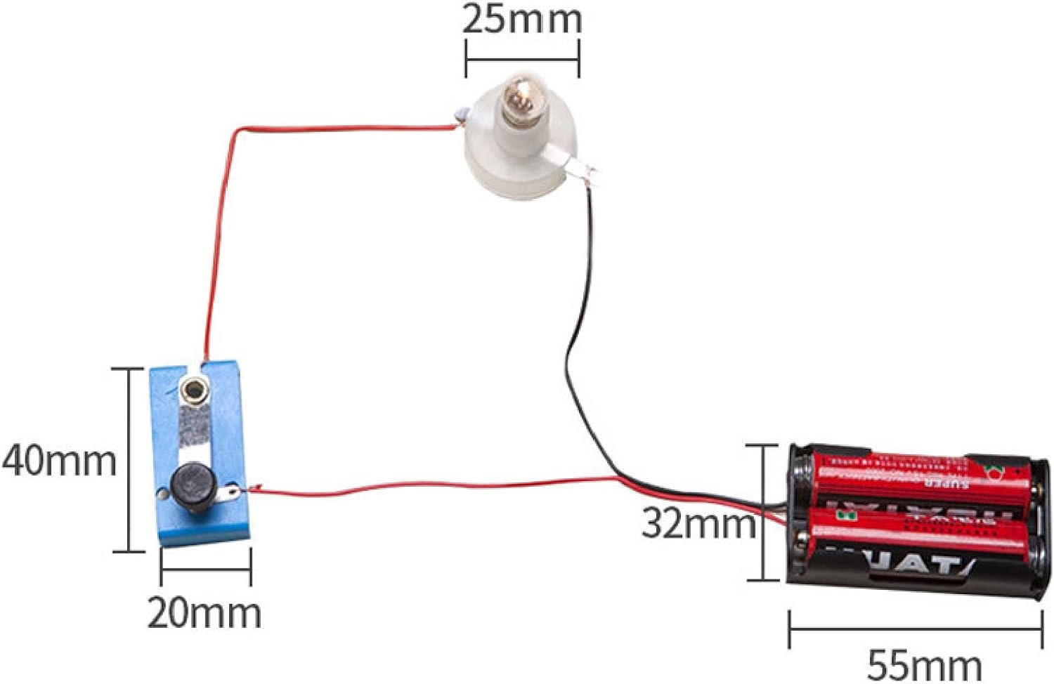 Kit de experimento de circuito eléctrico, kit de luces de bombilla pequeña, kit básico de ciencia física, kit educativo STEM