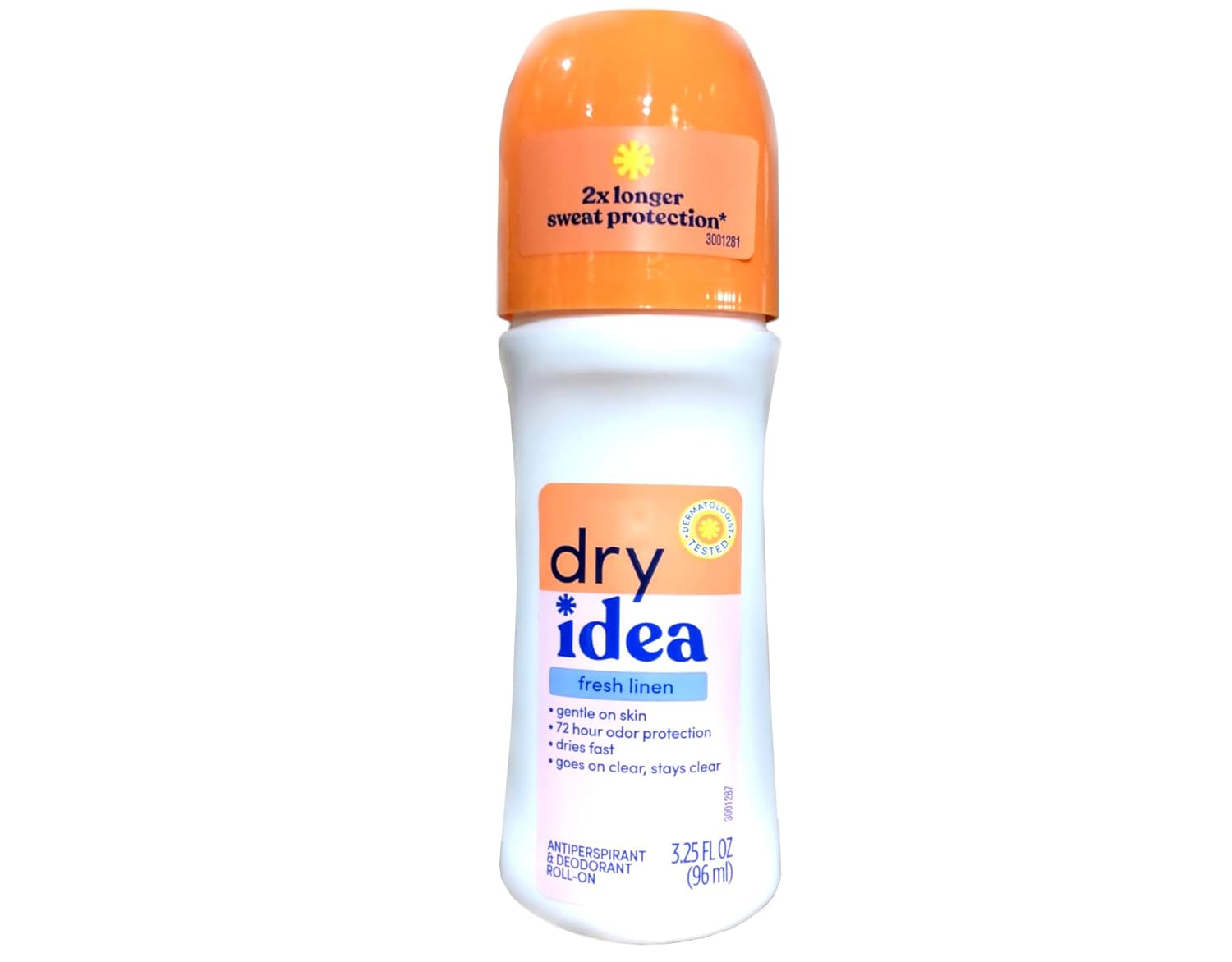 Dry Idea Fresh Linen – Desodorante antitranspirante roll-on de lino fresco, 3.25 onzas (paquete de 5)