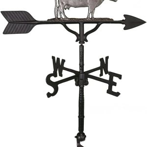 Veleta de 32 pulgadas con adorno de vaca de hierro sueco Veleta de 32 pulgadas con adorno de vaca de hierro sueco