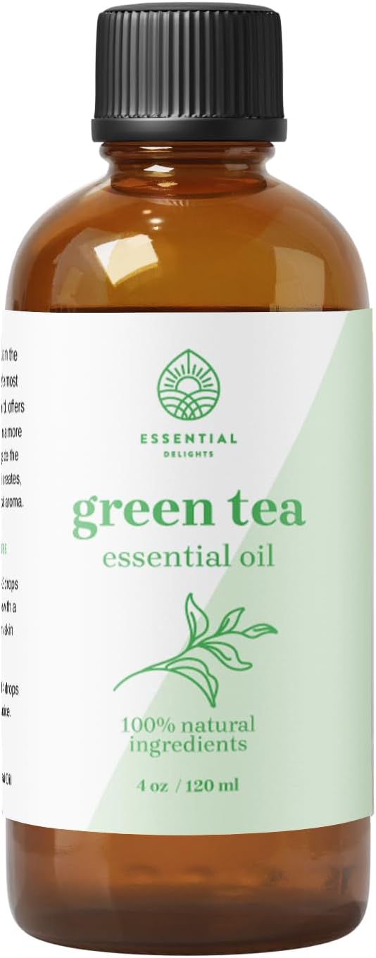 Aceite esencial de té verde  Aceite esencial 100% sin diluir de grado premium  para aromaterapia, jabones, lociones y velas  Vegano y libre de