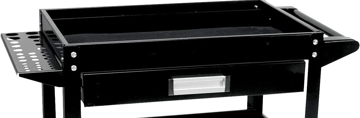 Performance Tool W54006 – Carrito utilitario de 3 estantes con cajón de 23 pulgadas x 16 pulgadas