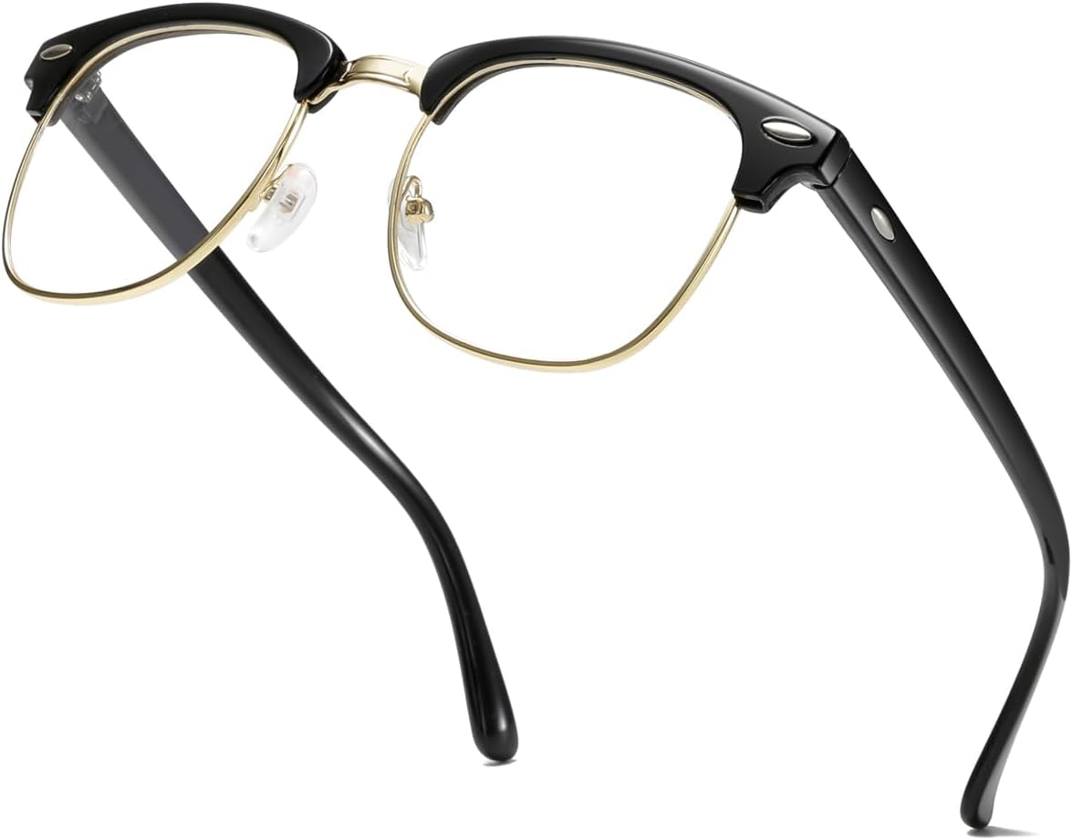VEOFEMLEA Elegantes lentes de bloqueo de luz azul para computadora de medio marco el mejor compañero de tu ojo