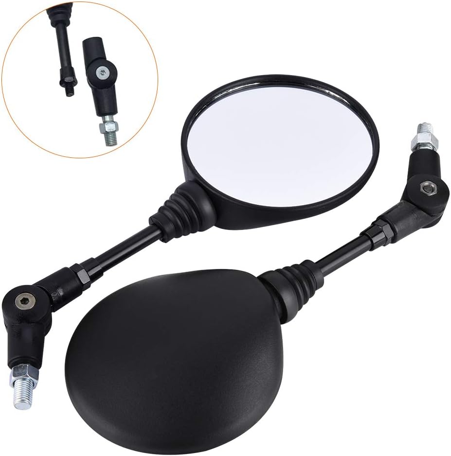 1 Pair Motorcycle Mirrors, Universal Adjustment Rear View Mirror With M10 Installing Screw Left and Right, Compatible with Motorbike Adventure Dirt
