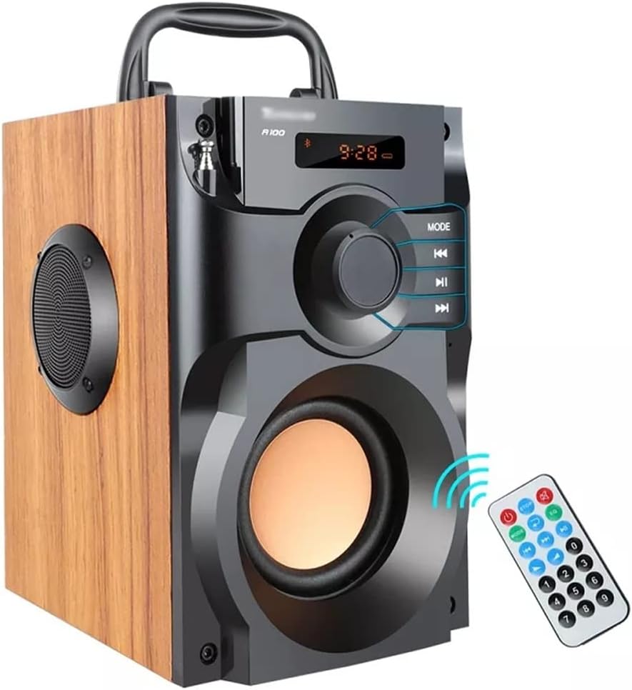 Altavoz Bluetooth portátil Subwoofer estéreo inalámbrico Columna de sonido Bass Altavoz Soporte Radio FM Control remoto (Color  A, tamaño