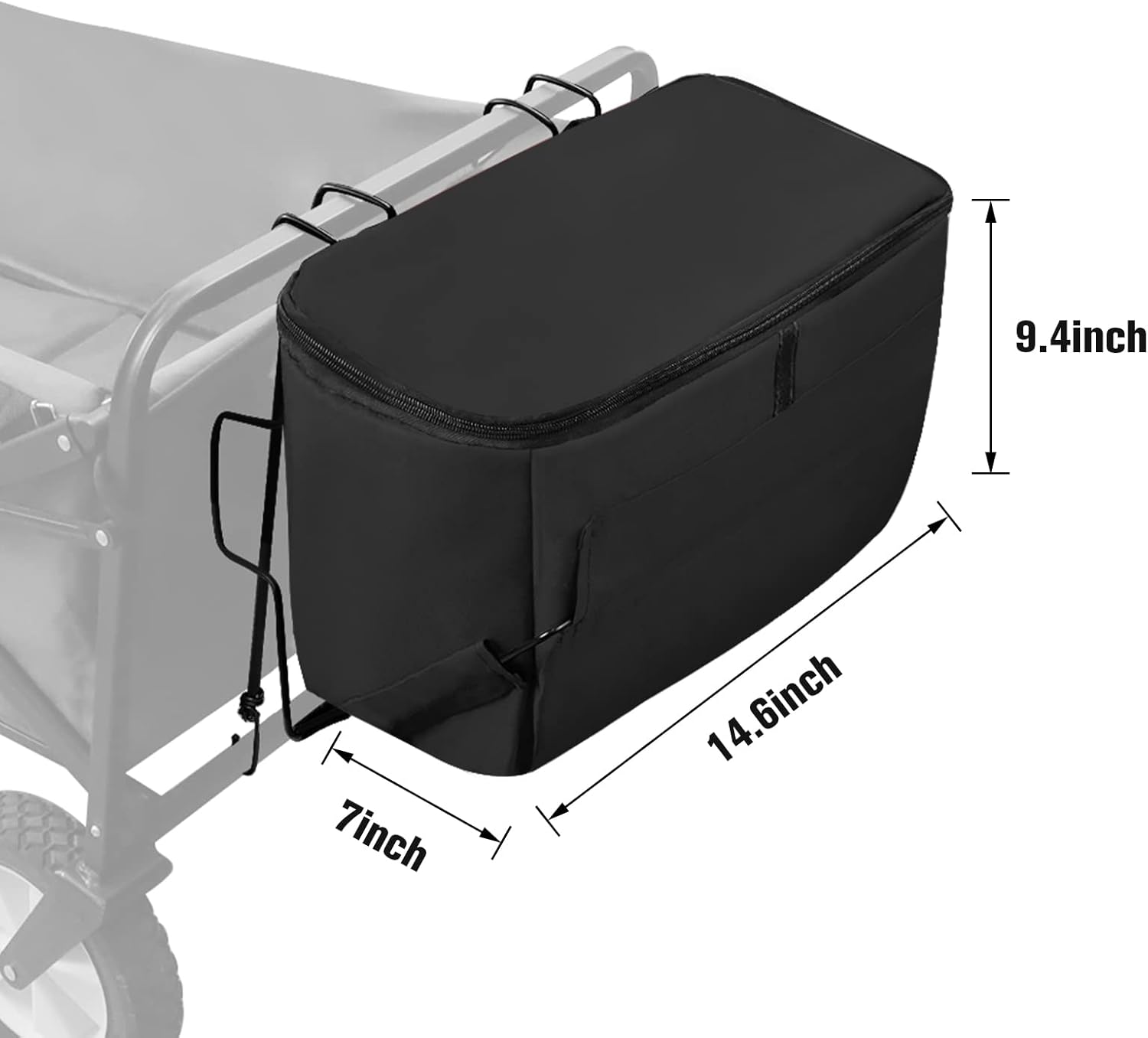 Bolsa de almacenamiento para carro, plegable de tela Oxford, bolsillo en la cola, accesorios para playa al aire libre, carrito de jardín, bolsa de