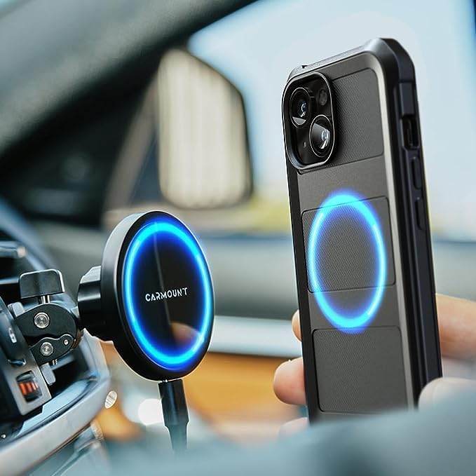 Combo de funda de batería 2 en 1 para iPhone 15 Pro – Funda protectora de cuerpo completo con banco de energía extraíble (compatible con MagSafe),