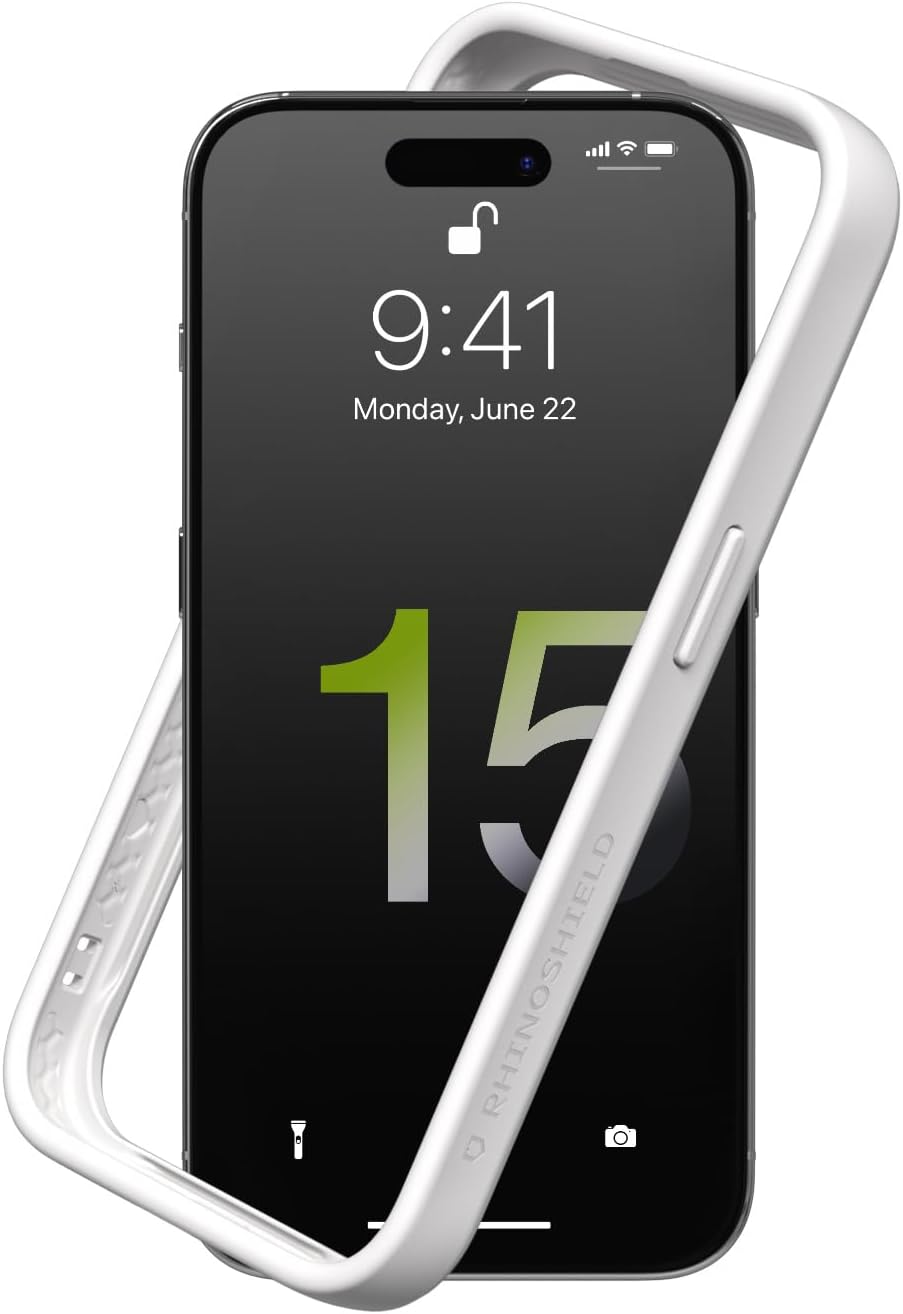 RhinoShield CrashGuard – Funda protectora de diseño delgado absorbente de golpes compatible con iPhone 15 Pro Max, protección contra caídas de 11