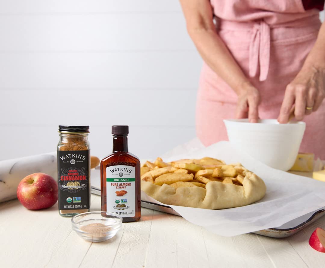 Watkins Extracto orgánico de almendra pura, sin OMG, Kosher, botella de 4 onzas, 1 paquete