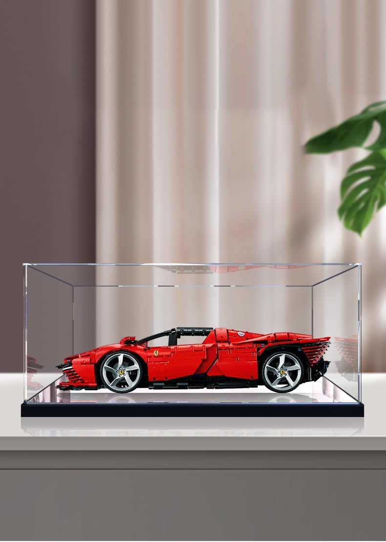 Adecuado para cajas de exhibición de Lego. Caja de encimera de autoensamblaje simple, caja de acrílico transparente a prueba de polvo (estilo