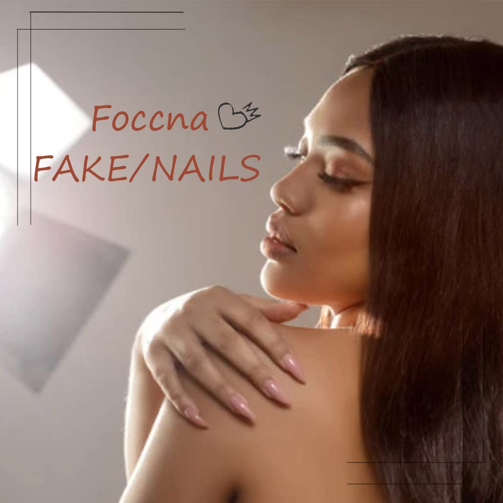 Foccna Uñas postizas largas a presión, color rosa, cuadradas, francesas, para verano, color morado, cobertura completa, con diamantes de imitación,