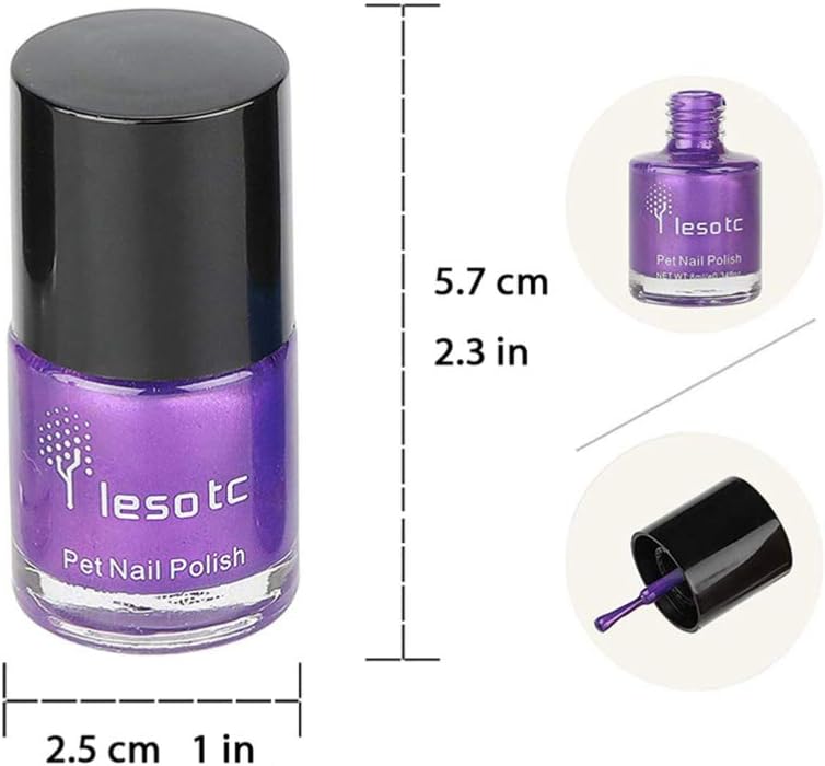 balacoo Juego de 6 esmaltes de uñas para perros, de secado rápido, no tóxicos, a base de agua, para todas las mascotas