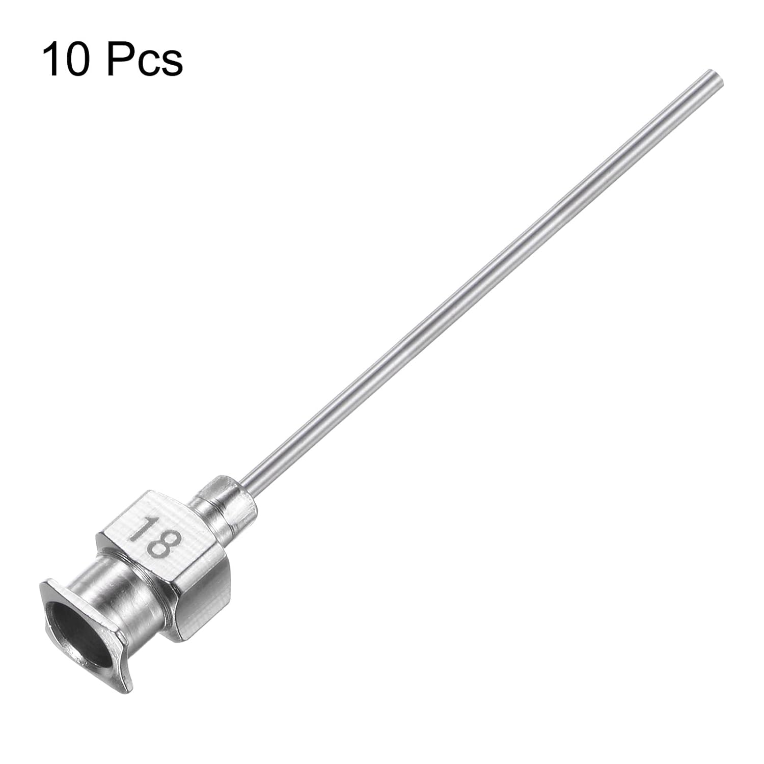10 agujas dispensadoras de acero inoxidable calibre 18, 1 12 pulgadas, tubo de aguja de pegamento de metal, puntas romas, Luer Lock para líquidos