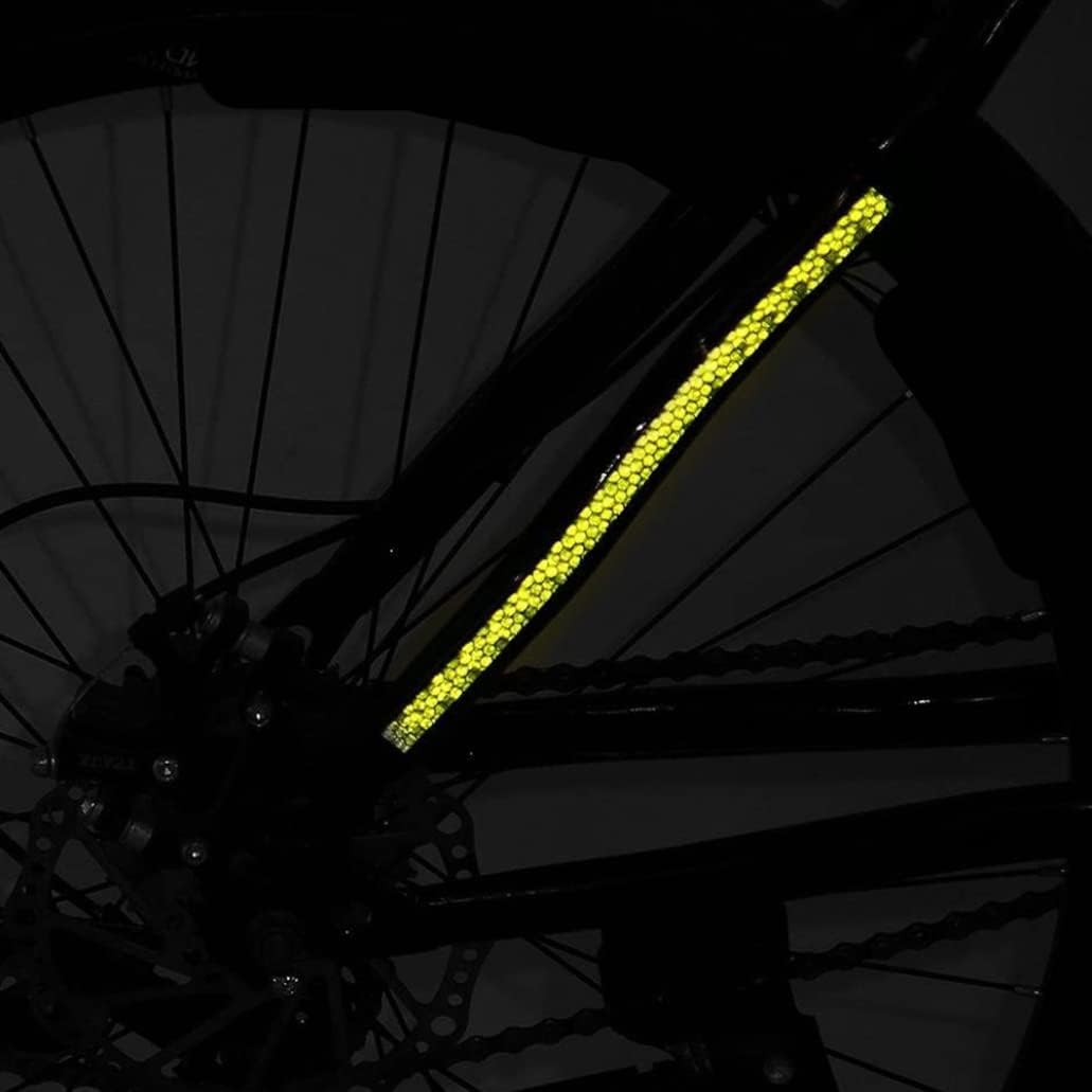 XJKLBYQ Reflectores de bicicleta Tira reflectante para bicicleta, cinta adhesiva fluorescente para ciclismo, decoración de seguridad, cinta