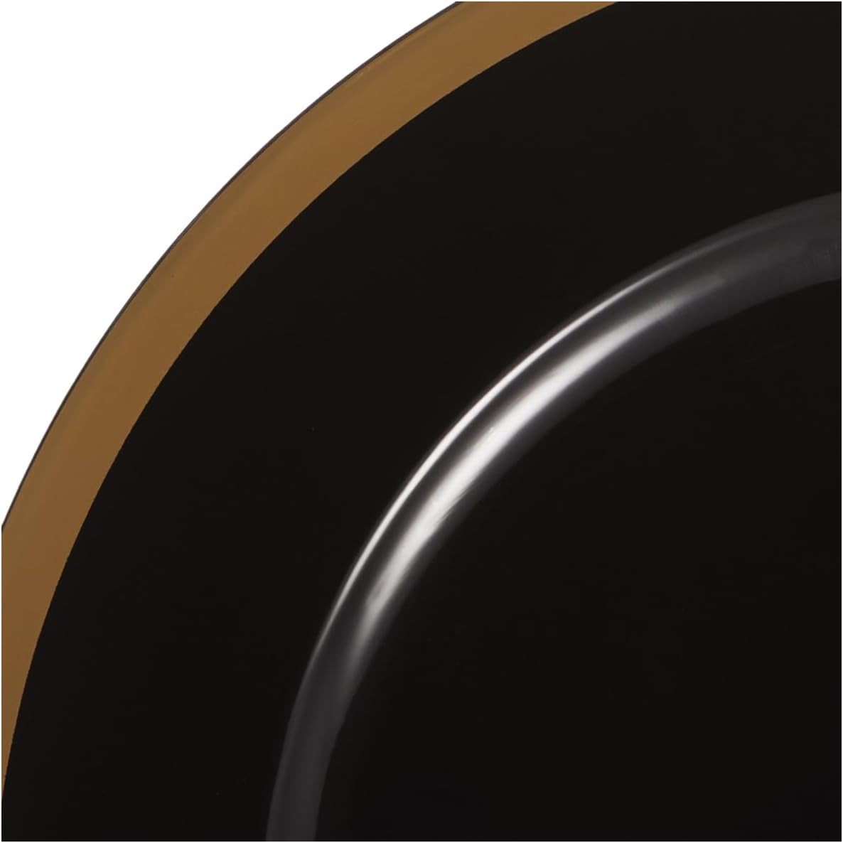 Blue Sky Platos de carga de borde negro y dorado  13 pulgadas, juego de 8  Diseño redondo elegante para eventos  Vajilla de plástico duradero