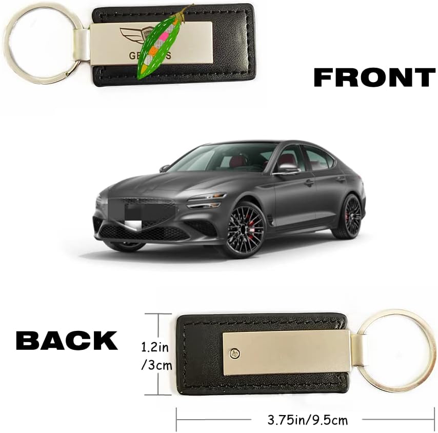 NOI Juego de llaveros de cuero negro con logotipo de coche para Ges Coupe Santa Sonata Tucson Veloster regalo de negocios regalo de cumpleaños para