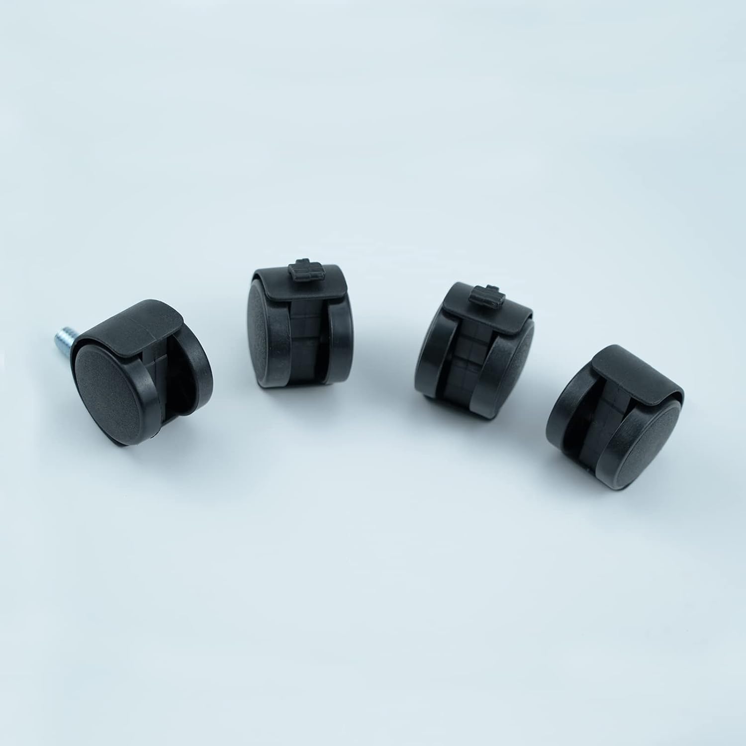 CRLGO 4 ruedas giratorias de plástico de nailon de 1.5 pulgadas con frenos, repuesto de ruedas de nailon M10, ruedas giratorias para carros, ruedas