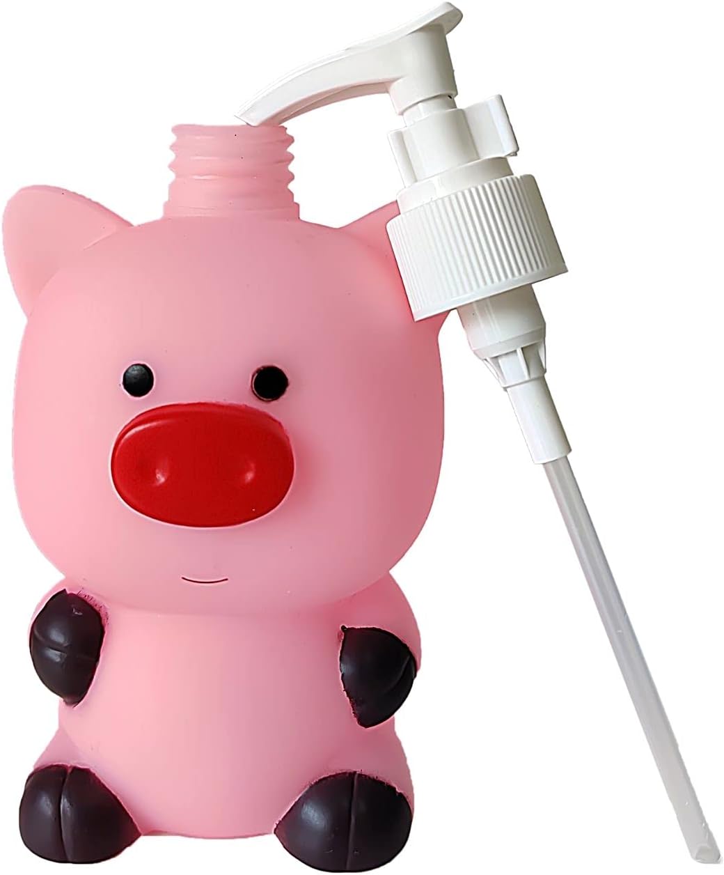 Dispensador de jabón de manos recargable de vinilo Pink Pig Dispensador de champú botella desinfectante de 11 oz para bebés niños adultos para