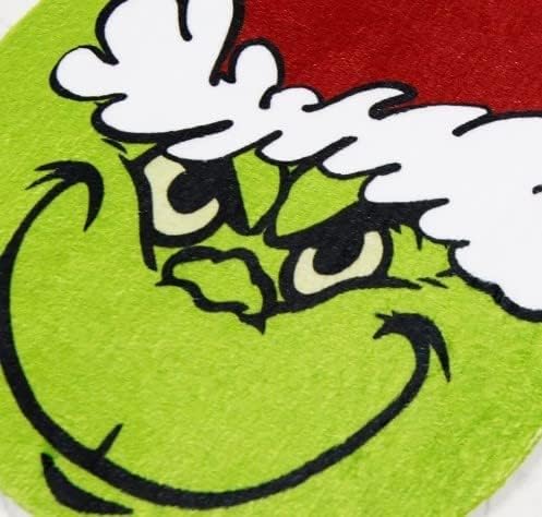 Juego de 4 fundas de asiento de inodoro y alfombra de monstruo verde navideño para interior del hogar, tapetes de baño, alfombra de inodoro en forma
