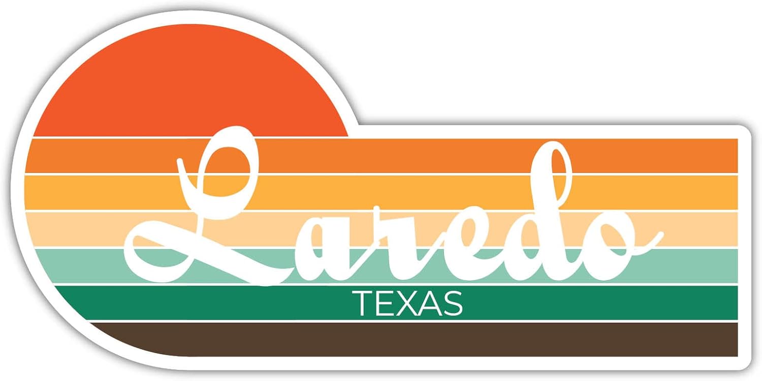 Laredo Texas – Imán para nevera (4 x 2.25 pulgadas), diseño estético retro vintage de los años 70