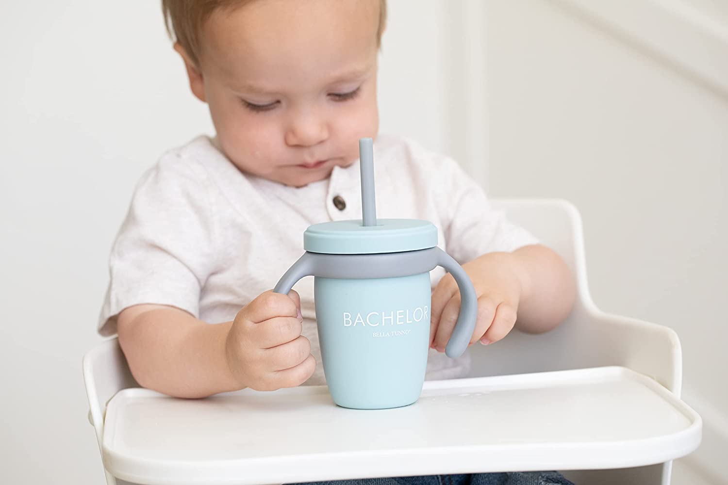 Bella Tunno Happy Sippy – Tapa de silicona para sorber y popote para beber, tapa de conversión para taza de silicona Bella Tunno, fabricada con
